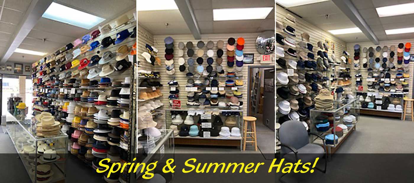 Aisles of Spring and Summer men's and women's hats.