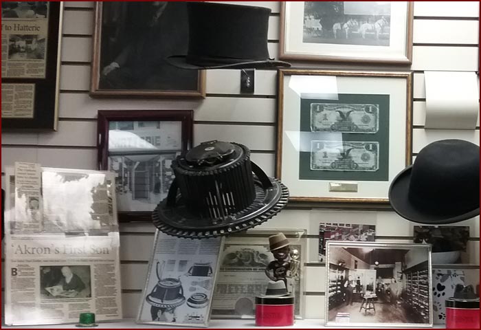 Hatterie Memorobilia: Hatmaking tools, old hats, photos, press clippsings from the century of Hatterie's existence
