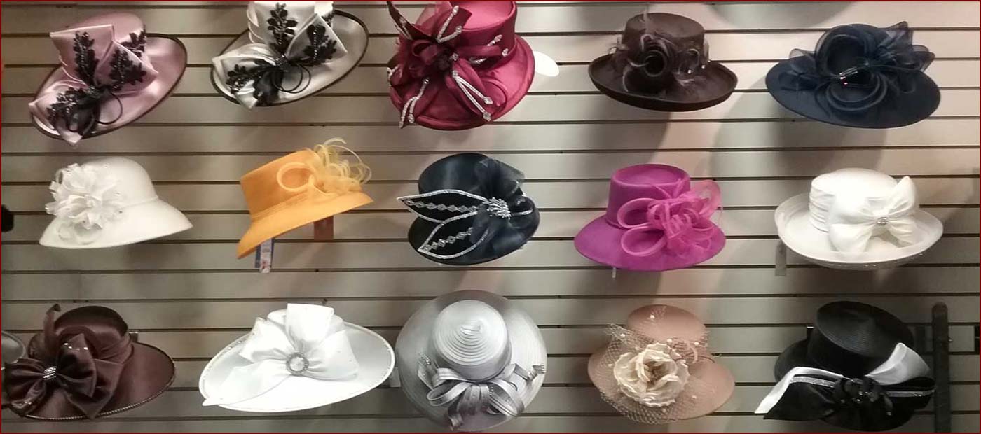 Rows of Fall/Winter Church Hats