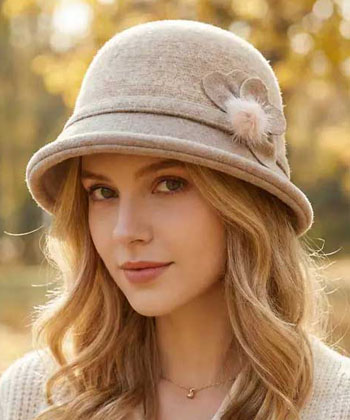 Soft Felt Cloche Hat.